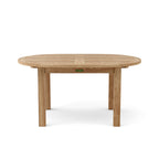 SET-29 Bahama oval extension table in 59-inch closed configuration, natural teak