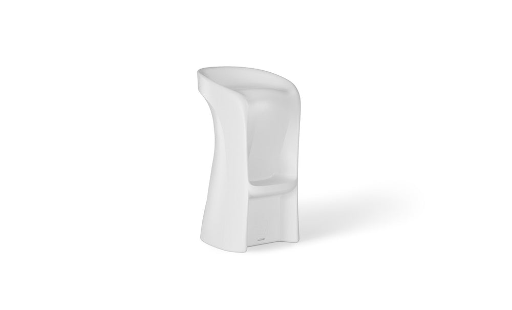 White Signature Bar Height in-pool barstool on a white background