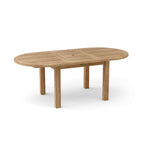 SET-29 Bahama oval extension table in 79-inch extended configuration, natural teak