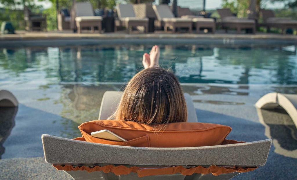 Signature Headrest Pillow — In-Pool Chaise Comfort & Phone Pocket