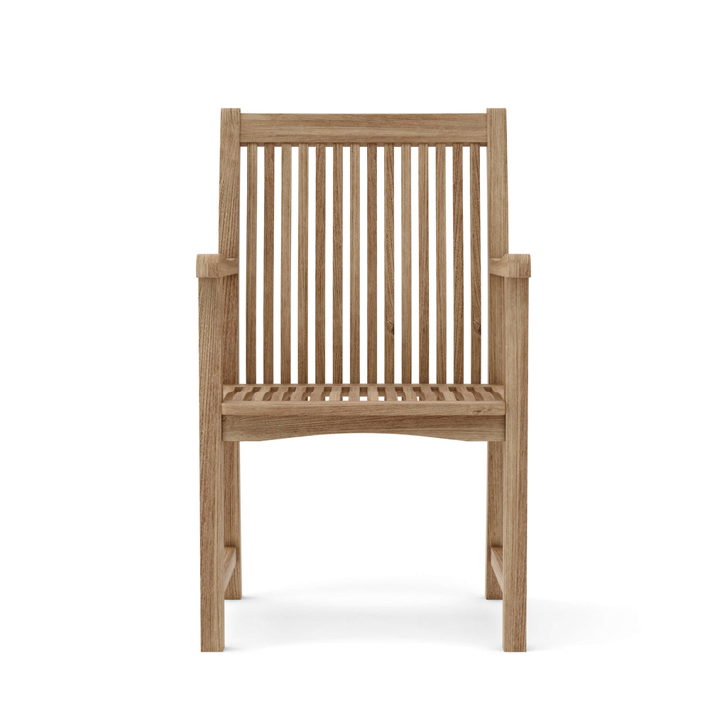 Included Chicago dining armchair CHD-721, front view, natural teak