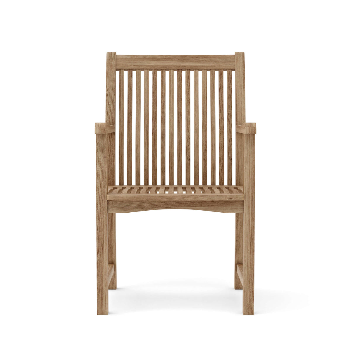 Included Chicago dining armchair CHD-721, front view, natural teak