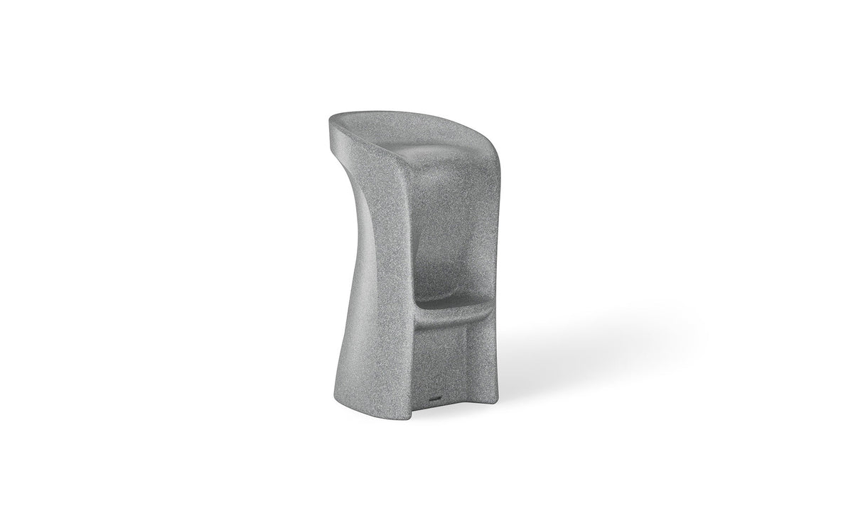 Granite Gray Ledge Lounger Signature Bar Height in-pool barstool on a white background