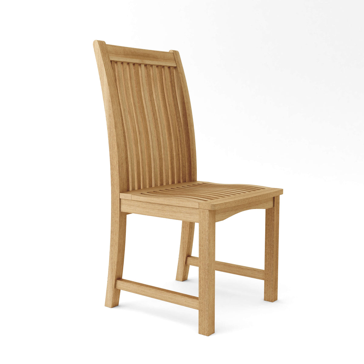 Included Chicago side chair CHD-720, three-quarter view, natural teak