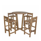 Descanso Sedona five-piece teak bar set on white background — Anderson Teak SET-290