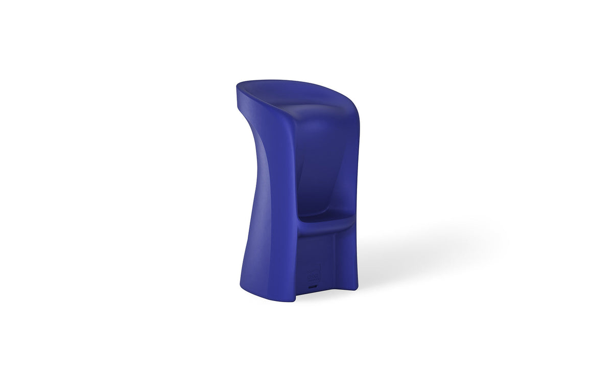 Dark Blue Ledge Lounger Signature Bar Height in-pool barstool on a white background