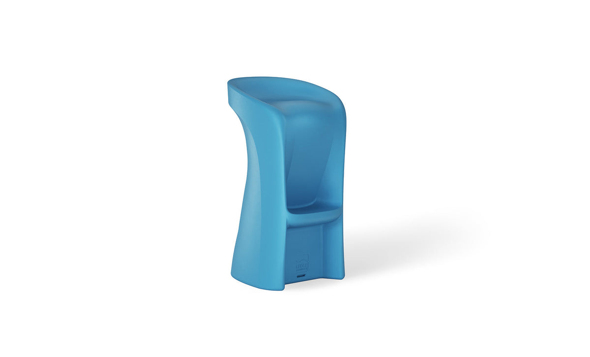 Light Blue Ledge Lounger Signature Bar Height in-pool barstool on a white background
