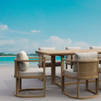 Junus 7-Piece Teak & Wicker Outdoor Dining Set — Seats 6