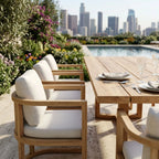 Junus 7-Piece Teak & Wicker Outdoor Dining Set — Seats 6
