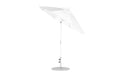 White 7.5-foot octagon crank auto-tilt fiberglass umbrella with White pole