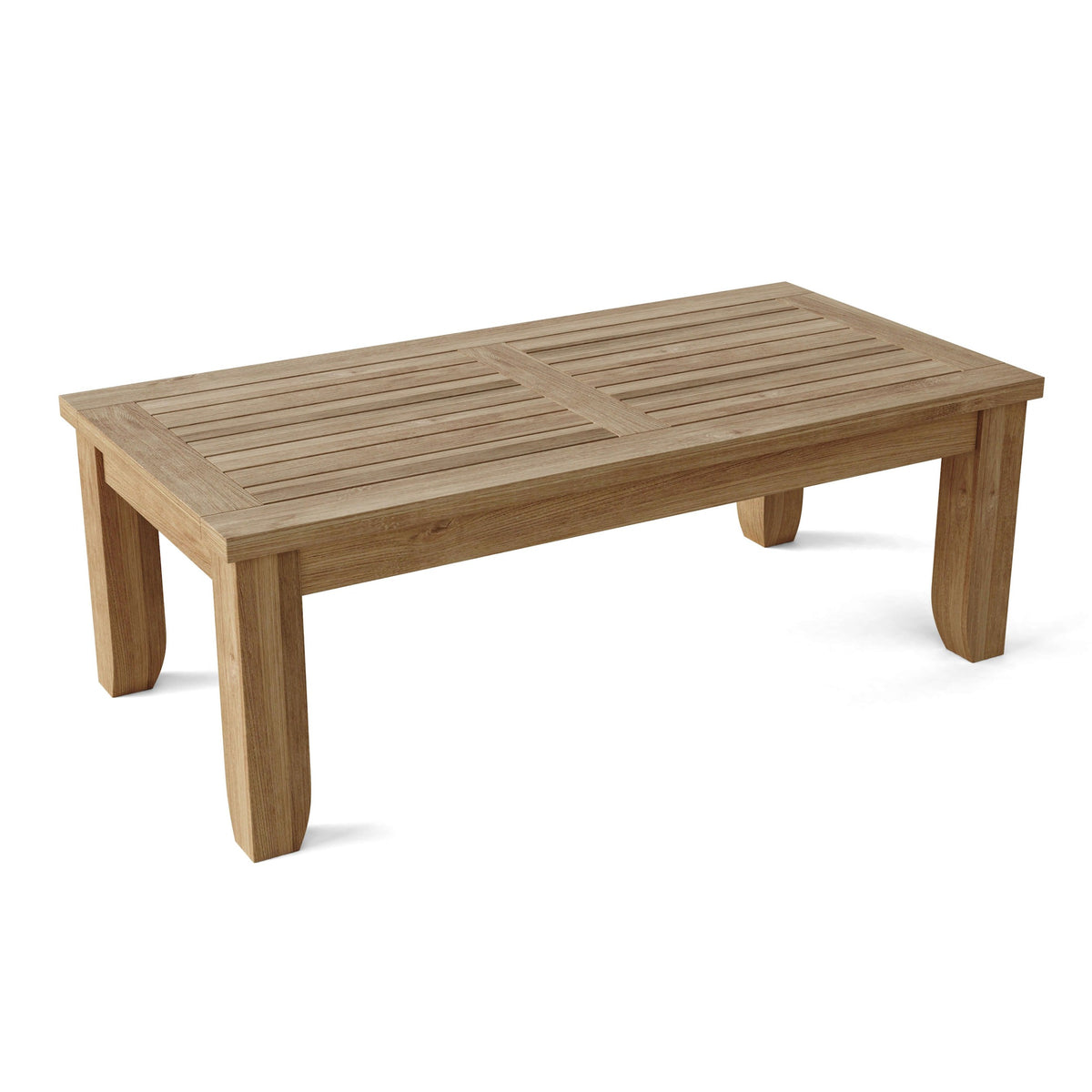 Luxe rectangular teak coffee table included with Set 68