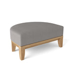 Anderson Teak Coronado Ottoman, solid teak frame, Cast Slate cushion, alternate angle view
