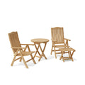 Bahama Katana 4-Piece Reclining Teak Set — complete set, front view