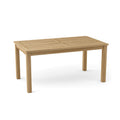 Montage 63-inch rectangular teak outdoor dining table with umbrella hole — Anderson Teak TB-6336DT