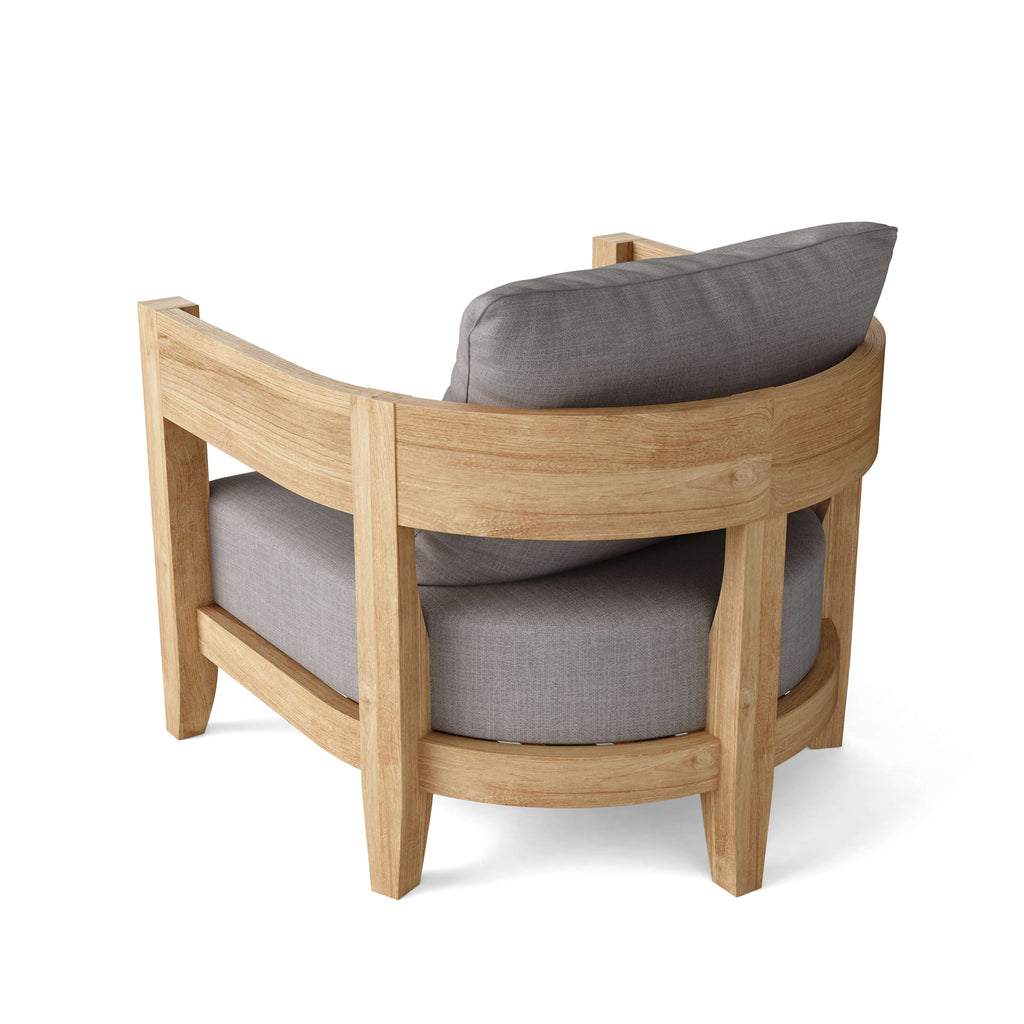 Anderson Teak Coronado Deep Seating Armchair, angled view, Cast Slate cushion
