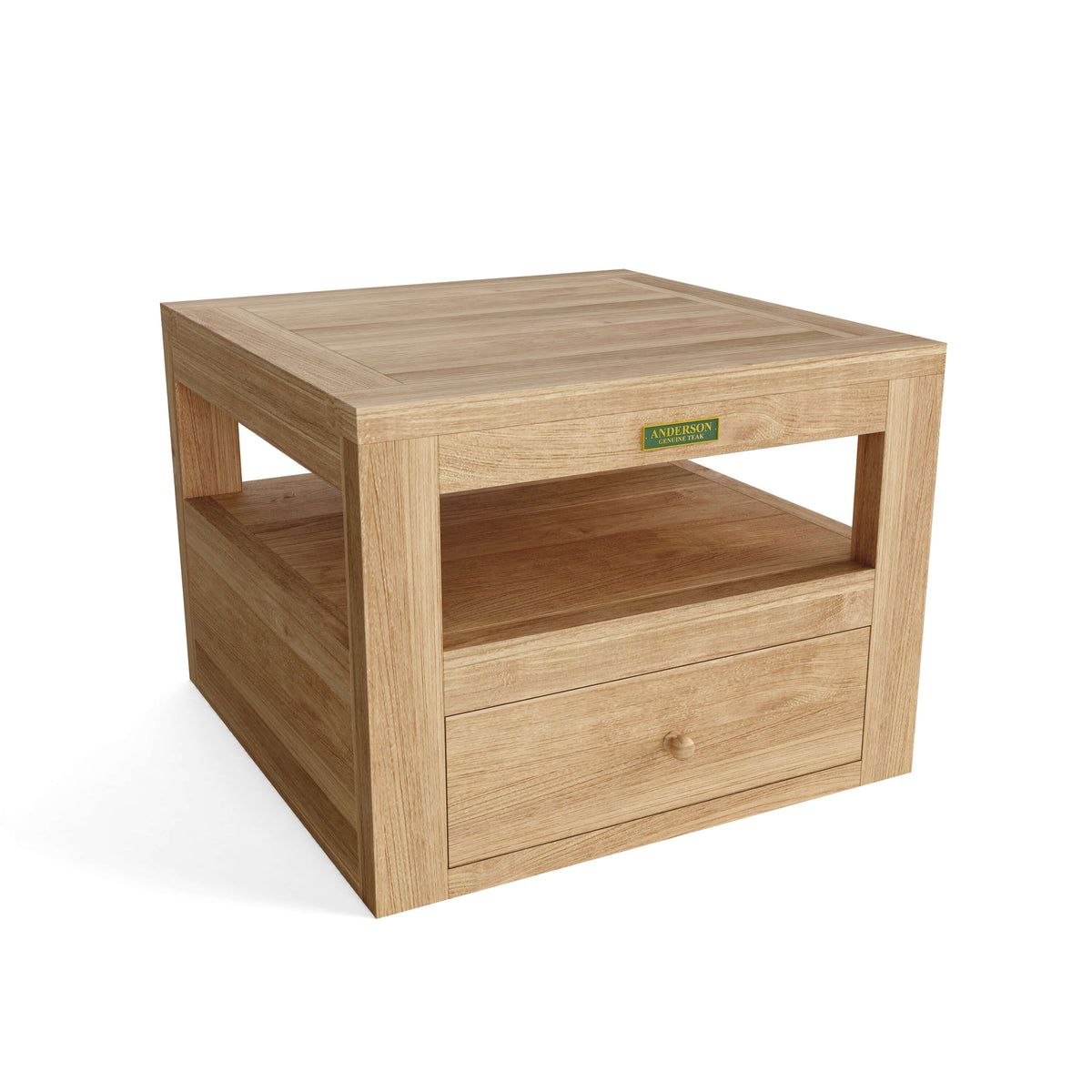 Copacabana teak side table with drawer and lower shelf included with Set 154