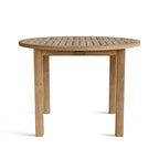 Bahama 42-inch round teak dining table shown from the front on white