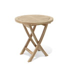 Bahama 27-inch round folding teak table, top view