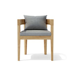 Anderson Teak Coronado Dining Chair, Cast Slate cushion, front view