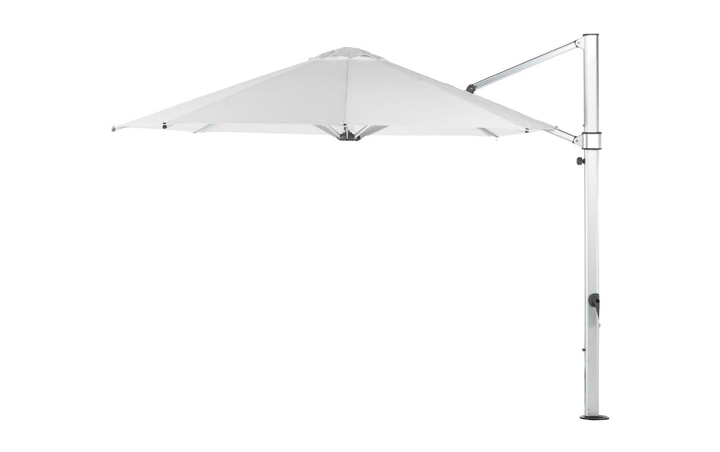 Ledge Lounger Ultra Cantilever Umbrella, White, minimalist patio design