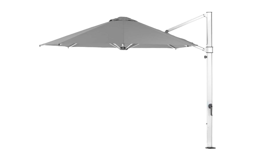Ledge Lounger Ultra Cantilever Umbrella, Charcoal Gray, side pole detail