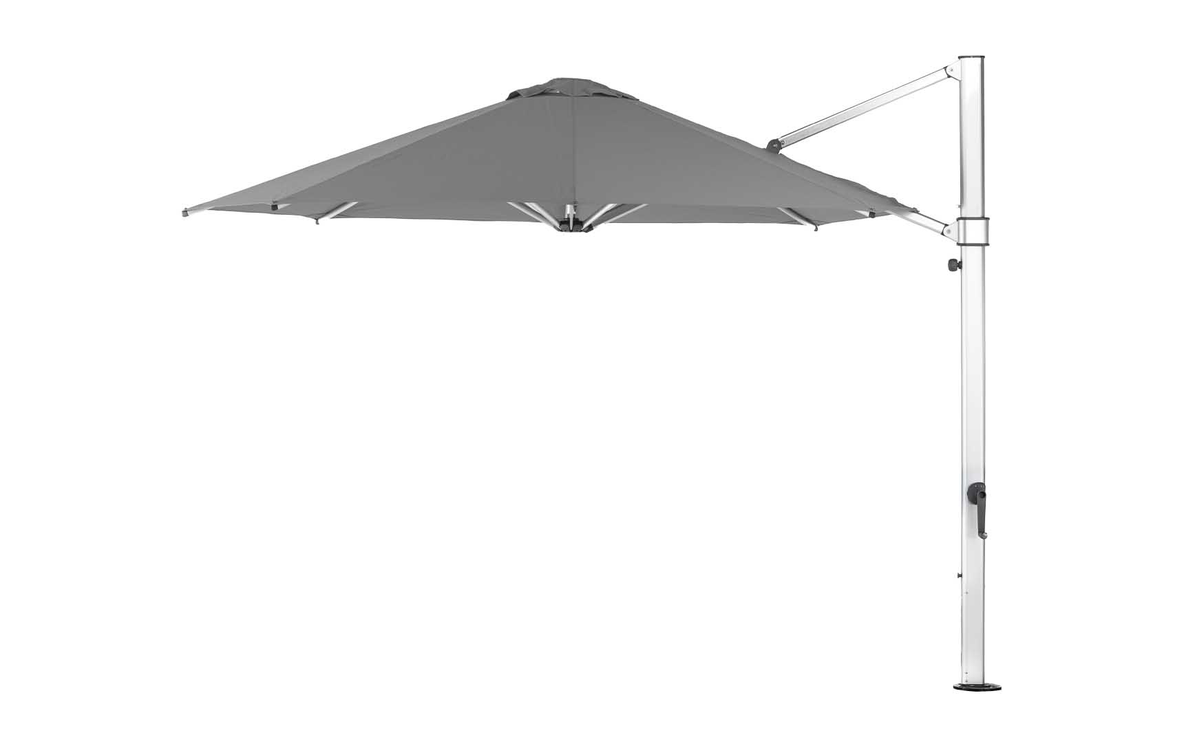 Ledge Lounger Ultra Cantilever Umbrella, Charcoal Gray, side pole detail