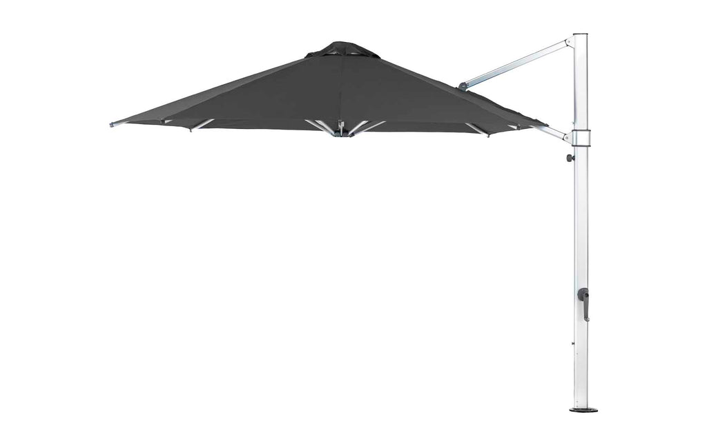 Ledge Lounger Ultra Cantilever Umbrella, Black, patio shade with crank mechanism