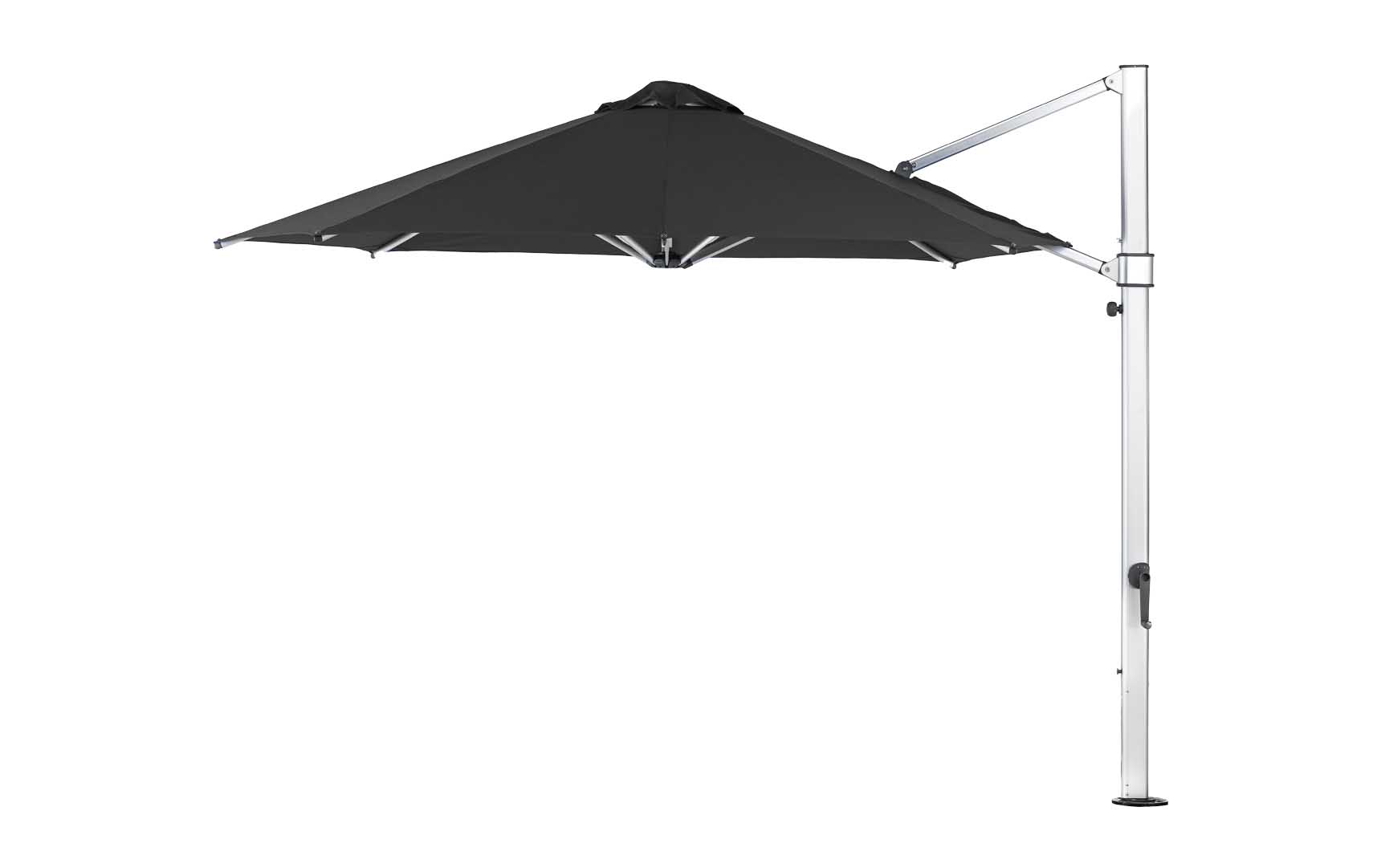 Ledge Lounger Ultra Cantilever Umbrella, Black, patio shade with crank mechanism