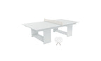 Ledge Lounger Table Tennis Set with white table, net, two paddles, and balls on a white backdrop