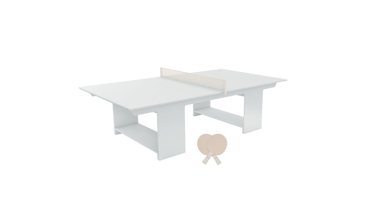 Ledge Lounger Table Tennis Set — White table, Cloud net and paddle handles, Cloud paddle bodies