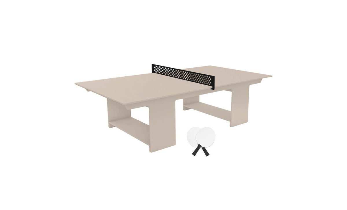 Ledge Lounger Table Tennis Set — Cloud table, Black net and paddle handles, White paddle bodies
