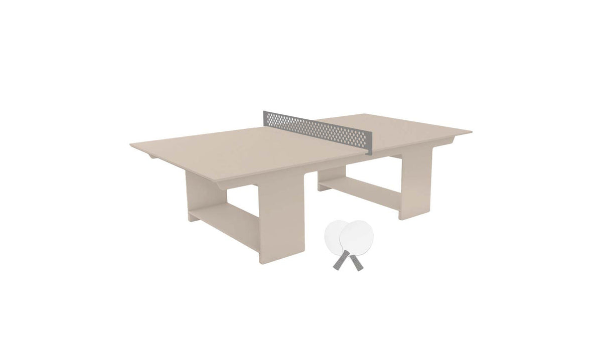 Ledge Lounger Table Tennis Set — Cloud table, Gray net and paddle handles, White paddle bodies