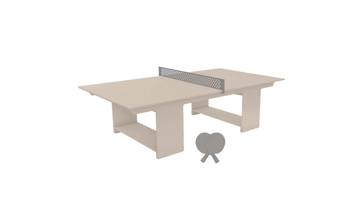 Ledge Lounger Table Tennis Set — Cloud table, Gray net and paddle handles, Gray paddle bodies