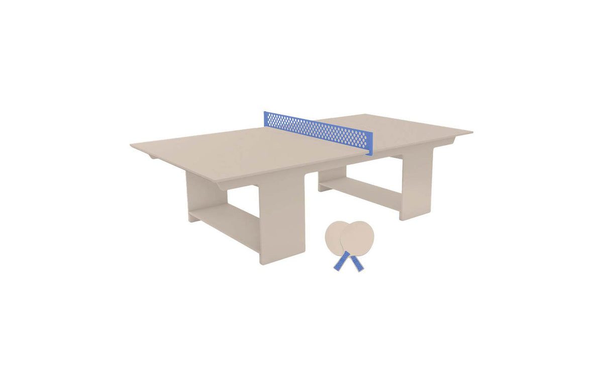 Ledge Lounger Table Tennis Set — Cloud table, Sky Blue net and paddle handles, Cloud paddle bodies