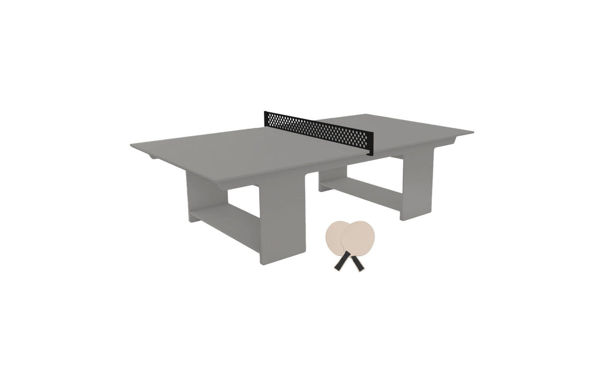Ledge Lounger Table Tennis Set — Gray table, Black net and paddle handles, Cloud paddle bodies