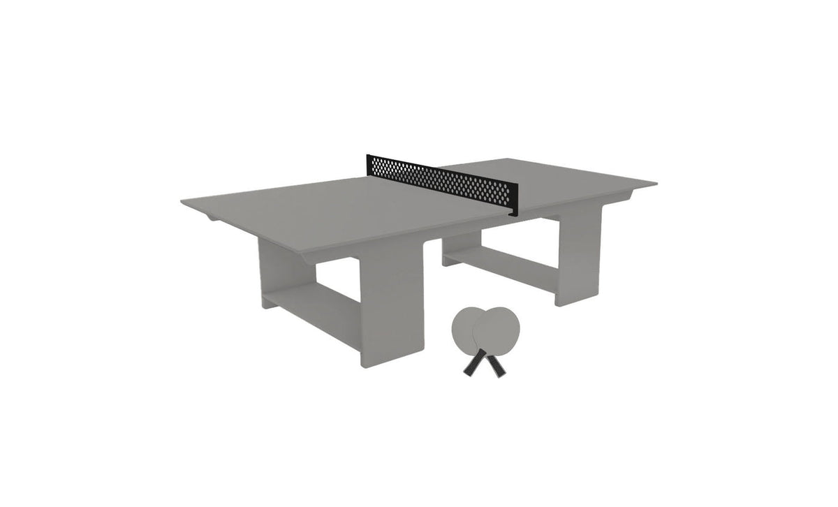 Ledge Lounger Table Tennis Set — Gray table, Black net and paddle handles, Gray paddle bodies
