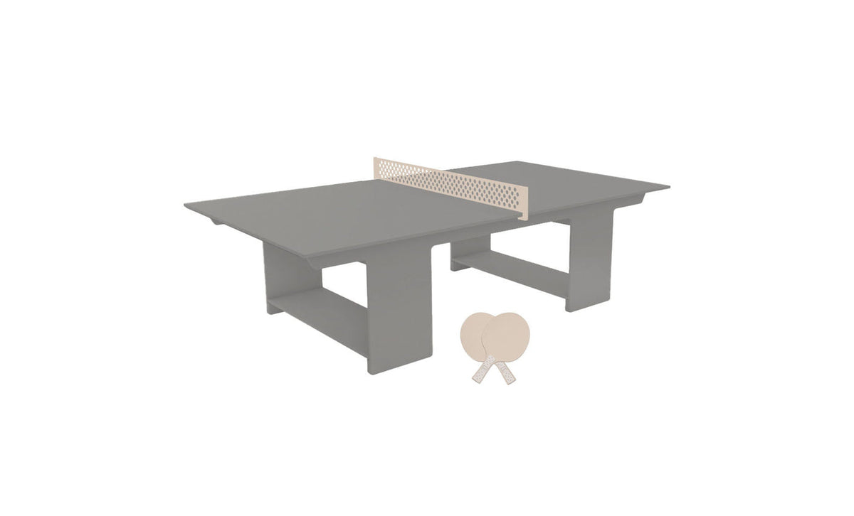 Ledge Lounger Table Tennis Set — Gray table, Cloud net and paddle handles, Cloud paddle bodies