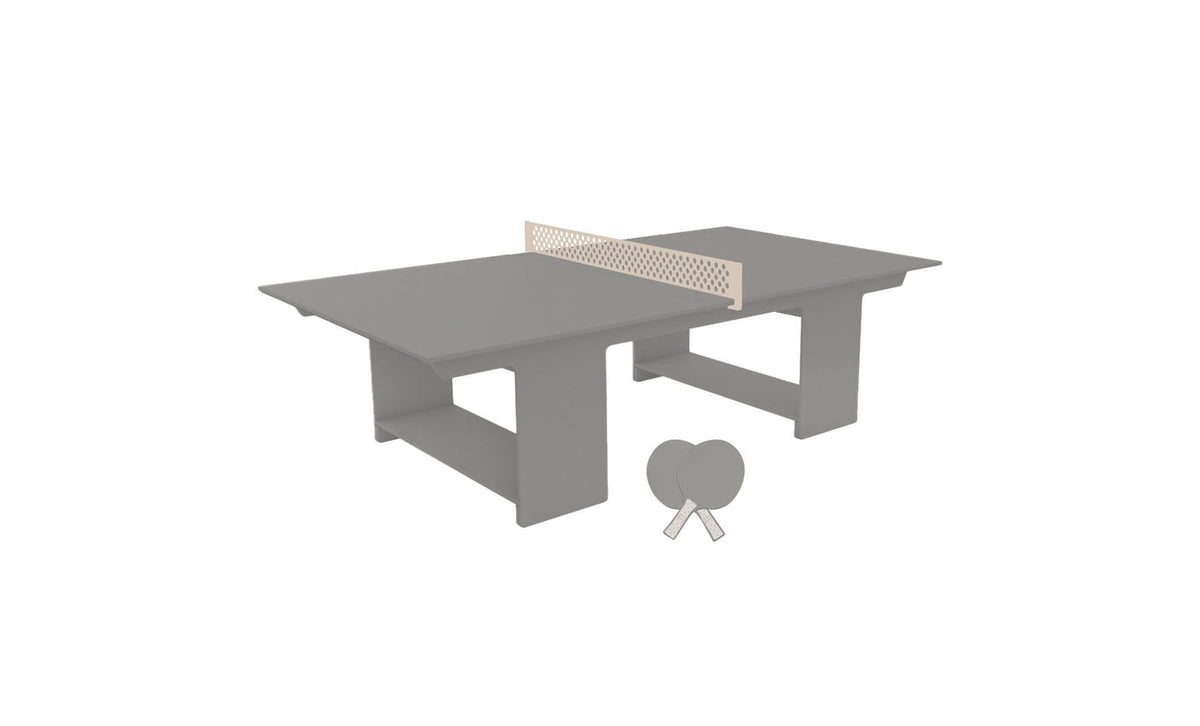 Ledge Lounger Table Tennis Set — Gray table, Cloud net and paddle handles, Gray paddle bodies