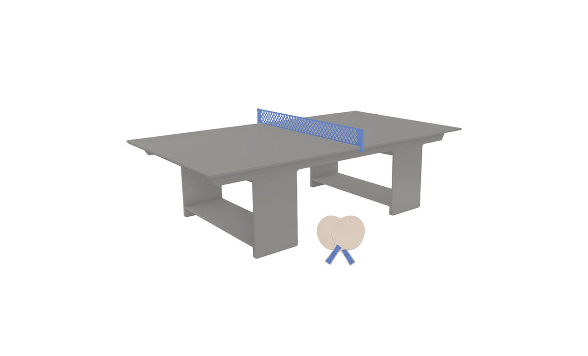 Ledge Lounger Table Tennis Set — Gray table, Sky Blue net and paddle handles, Cloud paddle bodies