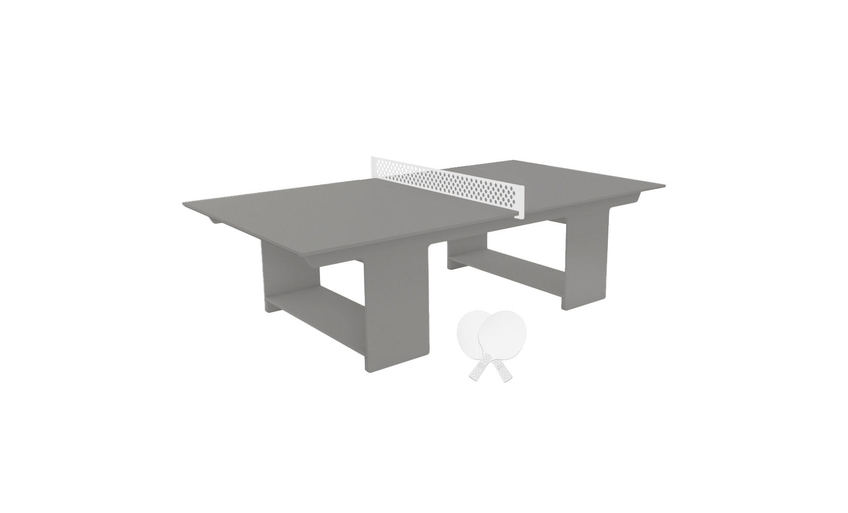 Ledge Lounger Table Tennis Set, Gray table, studio product shot