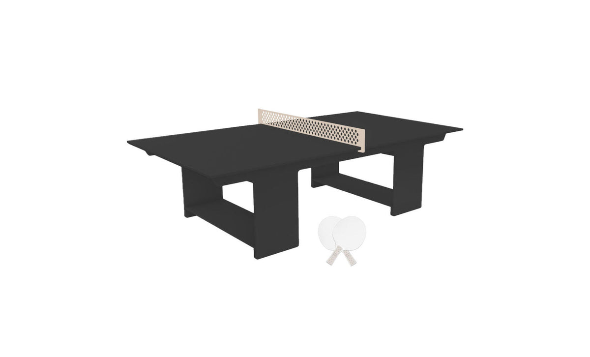 Ledge Lounger Table Tennis Set — Black table, Cloud net and paddle handles, White paddle bodies