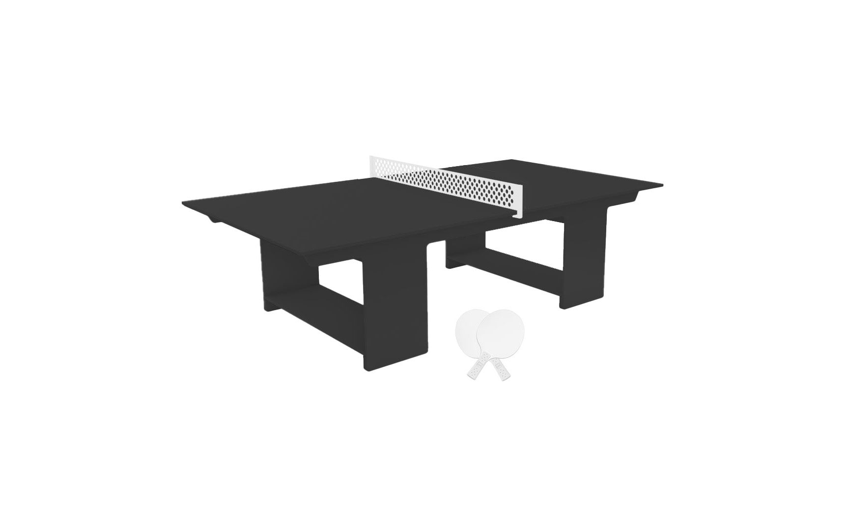 Ledge Lounger Table Tennis Set, Black table, studio product shot