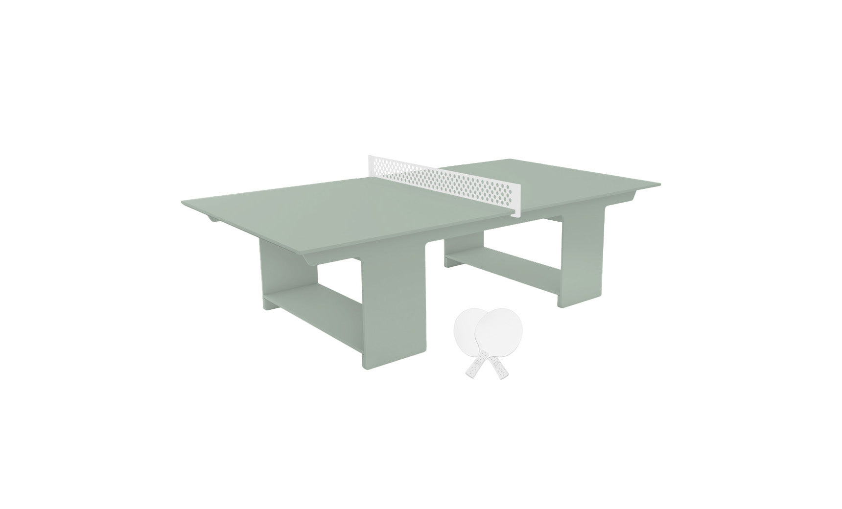 Ledge Lounger Table Tennis Set, Sage Green table, studio product shot
