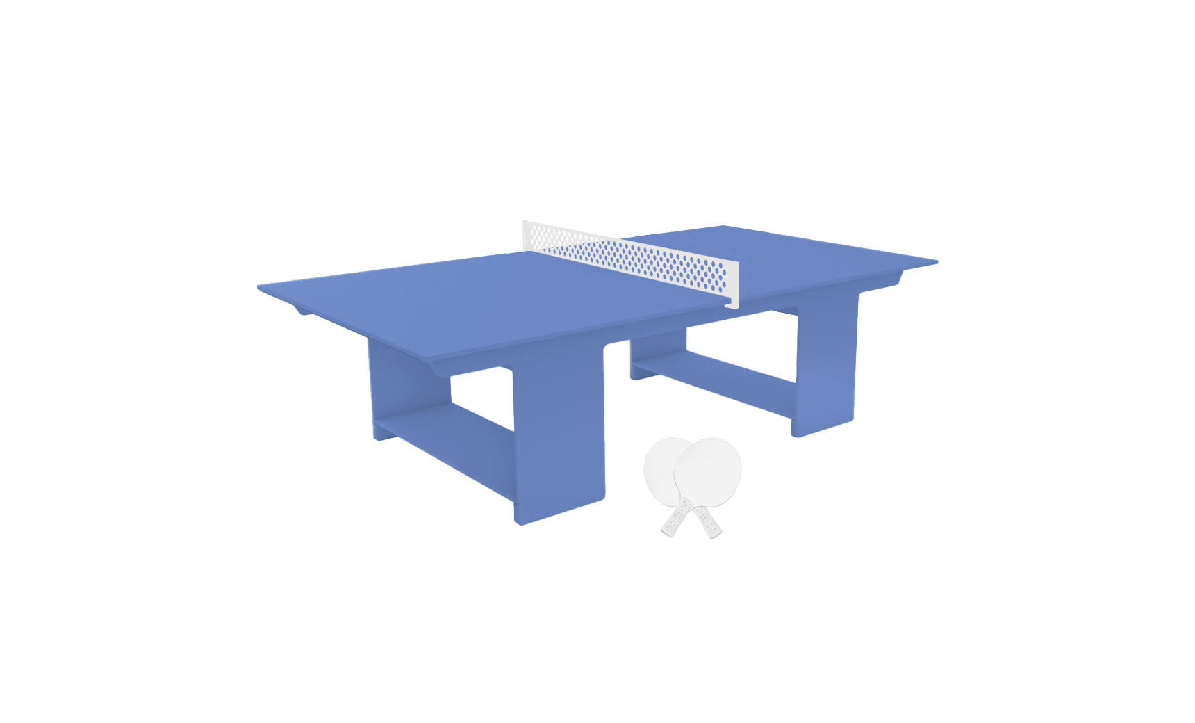 Ledge Lounger Table Tennis Set, Sky Blue table, studio product shot
