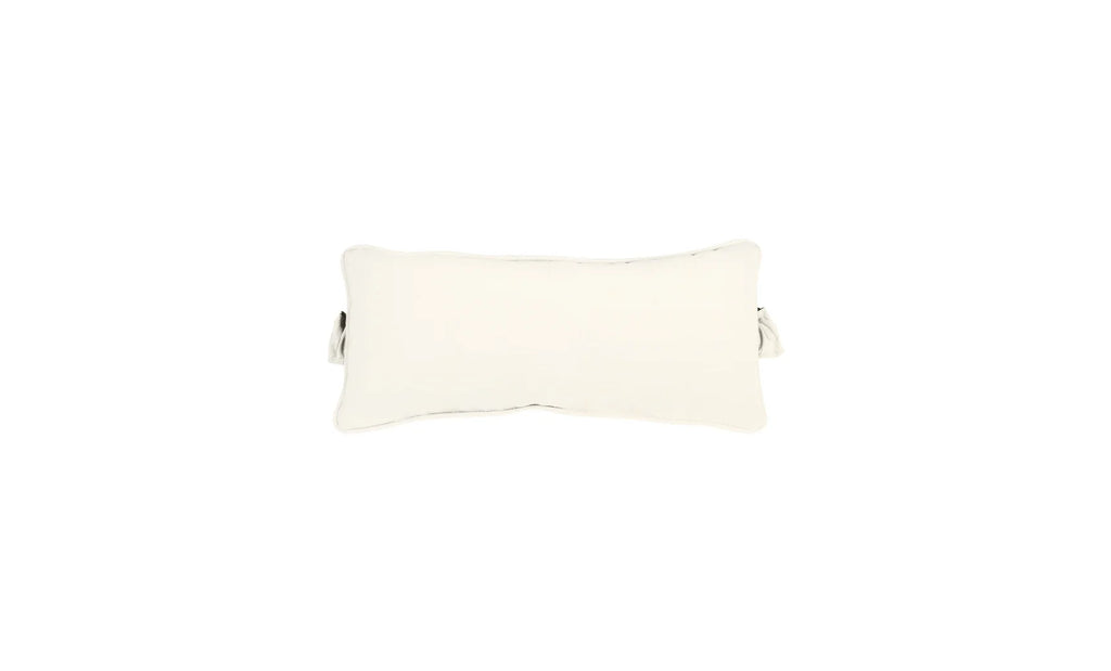 Front view of a White marine-grade fabric headrest pillow with side straps for a Signature pool chaise.