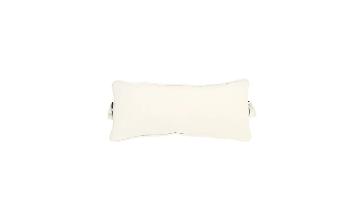 Front view of a White marine-grade fabric headrest pillow with side straps for a Signature pool chaise.