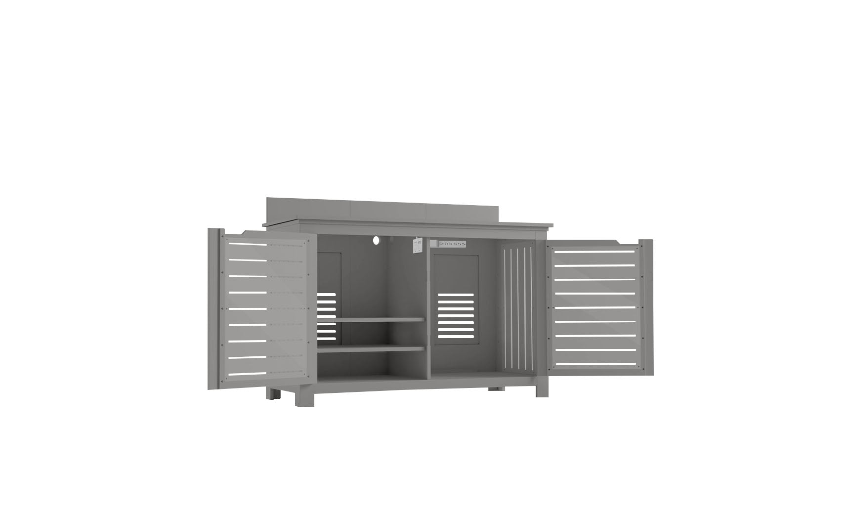 Ledge Lounger Mainstay Bar Credenza, Gray, storage cabinet detail