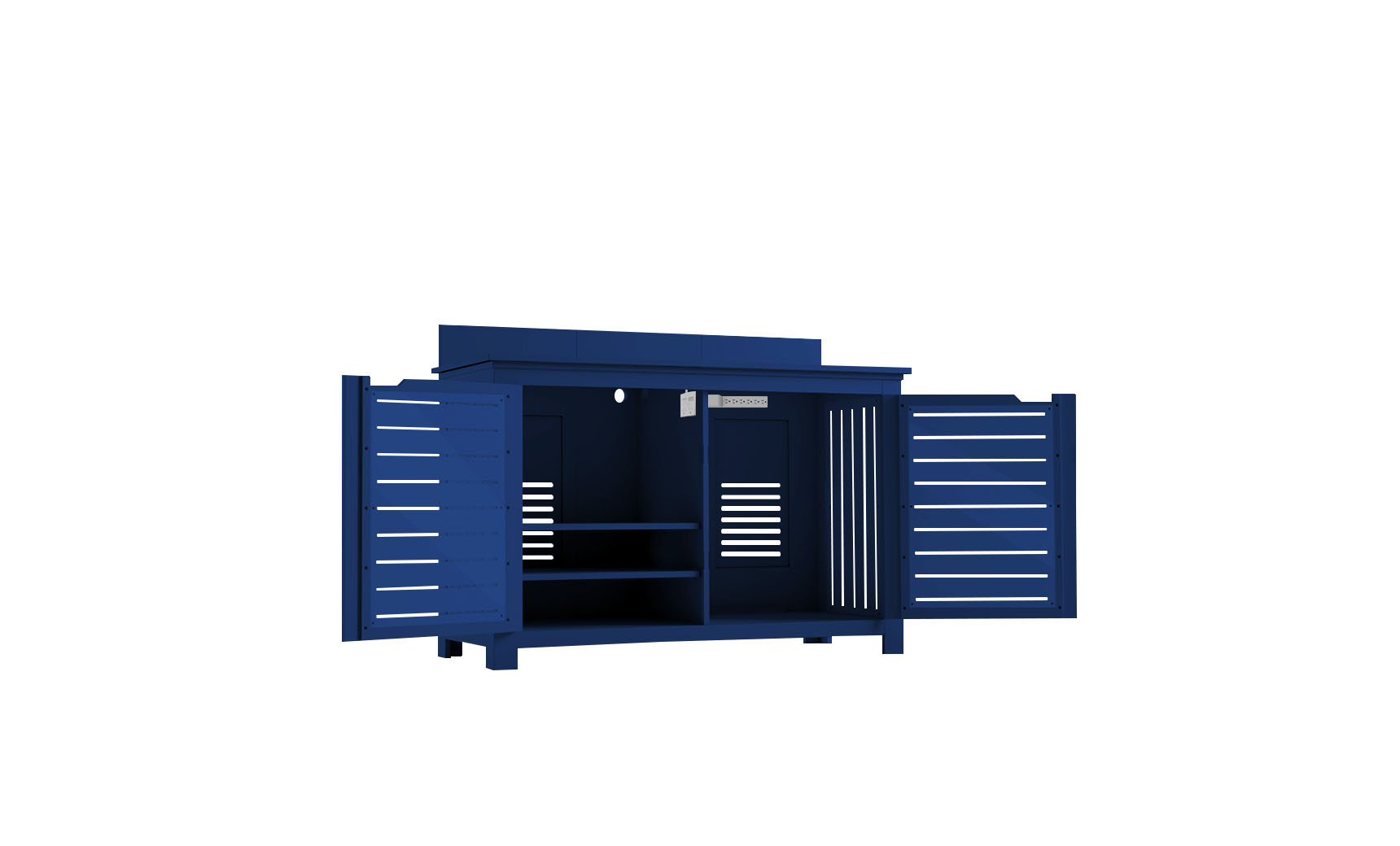 Ledge Lounger Mainstay Bar Credenza, Navy, storage cabinet detail