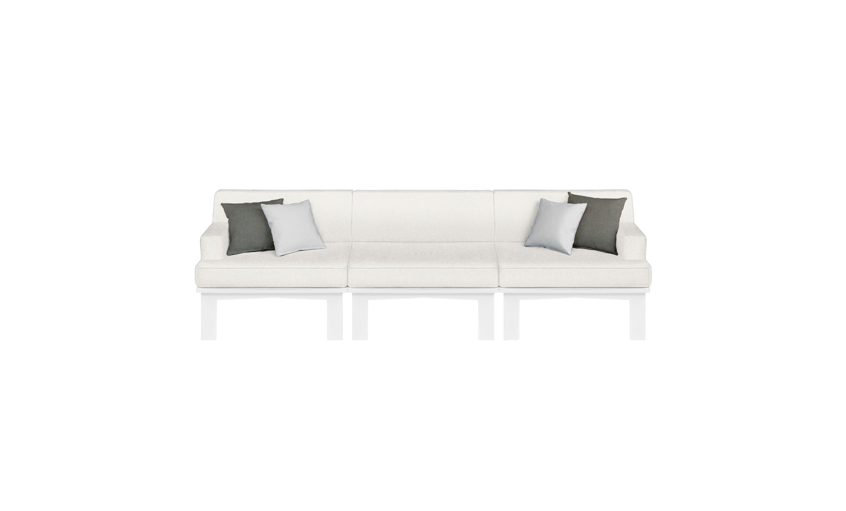 Ledge Lounger Mainstay 3-Piece Sectional Sofa, White resin, minimalist outdoor seating