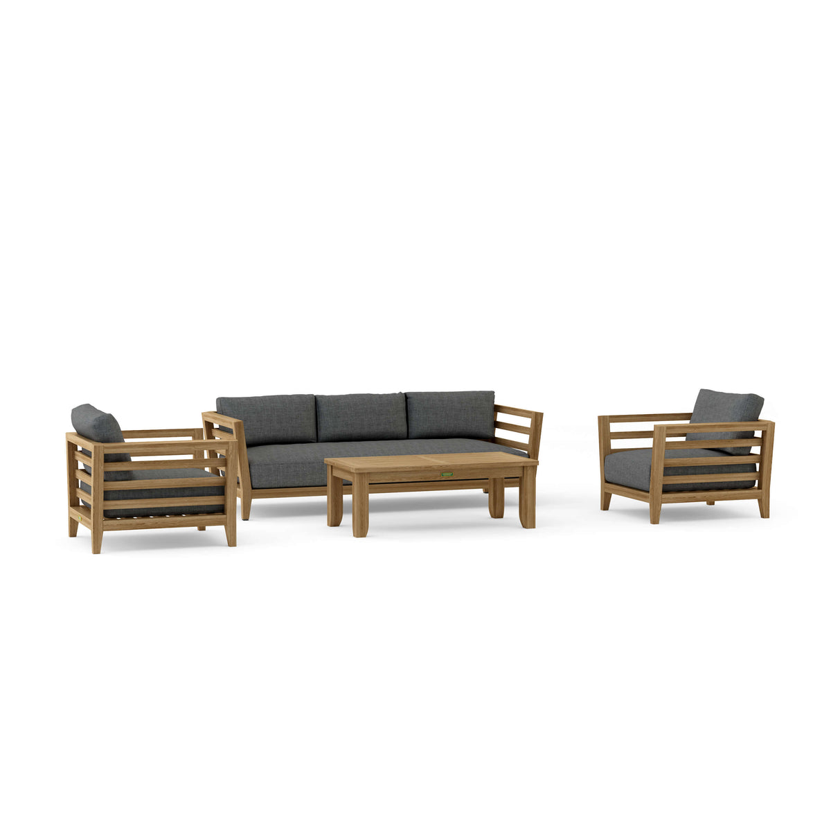 Set 160 Cordoba four-piece teak deep seating set with Cast Charcoal cushions